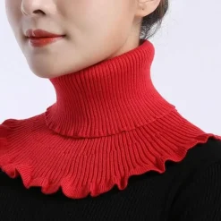 Damen Everly u0026 Lace Damenbekleidung-Kuscheliger Rollkragenschal aus Strick – Abnehmbares Kragen-Accessoire