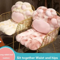 Comfort u0026 Style Autozubehör|Automobilindustrie-Kuscheliges Katzenpfoten-Plüschkissen – Weiches Sitzkissen für Katzenliebhaber