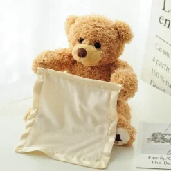 The Decor Haven Babyspielzeug-Kuscheliges Peekaboo-Teddybär-Plüschtier – weiches Stofftier