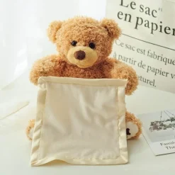 The Decor Haven Babyspielzeug-Kuscheliges Peekaboo-Teddybär-Plüschtier – weiches Stofftier