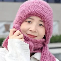 Wilderness Haven Outdoor-Artikel|Camping Im Freien-Kuscheliges Wintermütze-Schal-Set – warmes Plüsch-Winteraccessoires