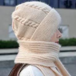 Wilderness Haven Outdoor-Artikel|Camping Im Freien-Kuscheliges Wintermütze-Schal-Set – warmes Plüsch-Winteraccessoires