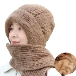 Wilderness Haven Outdoor-Artikel|Camping Im Freien-Kuscheliges Wintermütze-Schal-Set – warmes Plüsch-Winteraccessoires