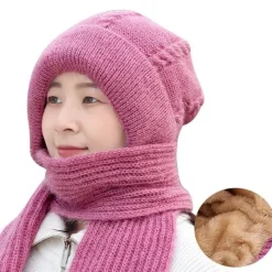 Wilderness Haven Outdoor-Artikel|Camping Im Freien-Kuscheliges Wintermütze-Schal-Set – warmes Plüsch-Winteraccessoires