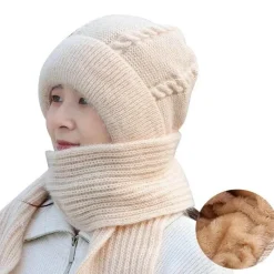 Wilderness Haven Outdoor-Artikel|Camping Im Freien-Kuscheliges Wintermütze-Schal-Set – warmes Plüsch-Winteraccessoires