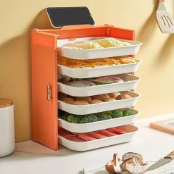 Space Savvy Küche & Esszimmer-6-lagiger Speiseteller-Organizer - Küchenaufbewahrungsregal