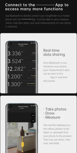 Roam Ready Outdoor-Artikel|Heimwerkzeuge-Laser-Entfernungsmesser-Maßband - Präzises Messwerkzeug