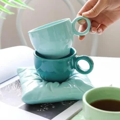 The Cozy Mug Küche & Esszimmer-Lazy House Keramik-Kaffeetassen-Set – Stilvolles Trinkgeschirr für Zuhause