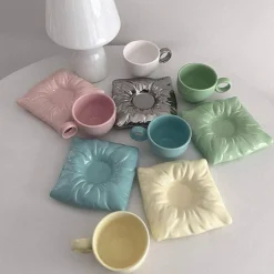 The Cozy Mug Küche & Esszimmer-Lazy House Keramik-Kaffeetassen-Set – Stilvolles Trinkgeschirr für Zuhause