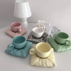 The Cozy Mug Küche & Esszimmer-Lazy House Keramik-Kaffeetassen-Set – Stilvolles Trinkgeschirr für Zuhause