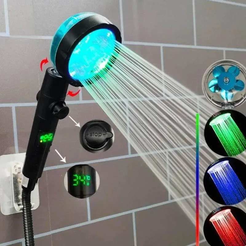 The Blissful Bath Badezimmer-LED Color Changing Shower Head - Multi-Temperature Shower Fixture