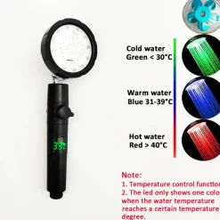 The Blissful Bath Badezimmer-LED Color Changing Shower Head - Multi-Temperature Shower Fixture