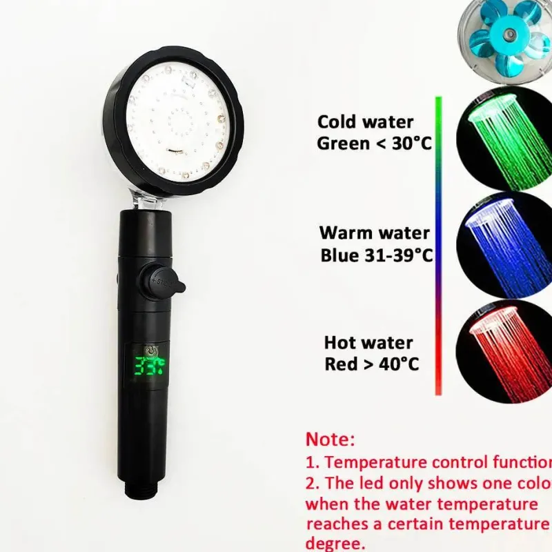 The Blissful Bath Badezimmer-LED Color Changing Shower Head - Multi-Temperature Shower Fixture