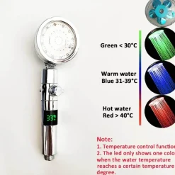 The Blissful Bath Badezimmer-LED Color Changing Shower Head - Multi-Temperature Shower Fixture