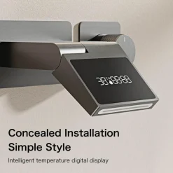 The Blissful Bath Badezimmer-LED Digital Faucet - Smart Black Brass Design