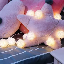 Bright Accents Beleuchtung-LED Makramee Lichterkette - Dekorative Kugel Lichterkette für Zuhause