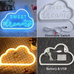 Comfort u0026 Style Beleuchtung-LED Neon Sign - Sweet Dreams Bedroom Wall Decor