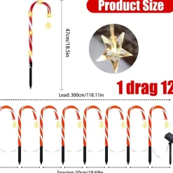 Nomad Gear Camping Im Freien|Outdoor-Artikel-LED Solar Zuckerstangenlampe - Weihnachtsdeko für draußen