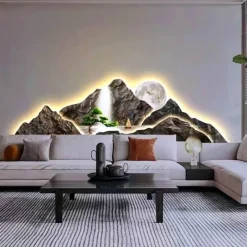 Accent u0026 Adorn Beleuchtung-LED-Berg-Leinwandkunst - Majestätische Gipfel Wanddekoration