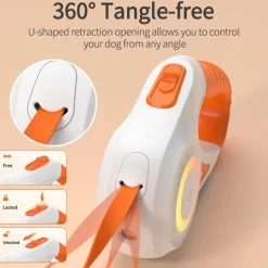 Furendo Haustierzubehör|Reinigungswerkzeuge Für Haustiere-LED-Hundeleine – Automatisch leuchtende, einziehbare Haustierleine