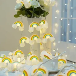 Bright Accents Beleuchtung-LED-Lichterketten in Regenbogenfarben – Bunte Party-Dekobeleuchtung