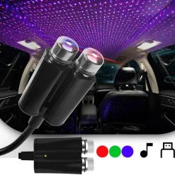 Wild u0026 Free Gear Autozubehör|Automobilindustrie-LED-Nachtlichtprojektor mit Tonaktivierung – farbenfrohes Himmelsdesign