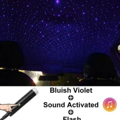 Wild u0026 Free Gear Autozubehör|Automobilindustrie-LED-Nachtlichtprojektor mit Tonaktivierung – farbenfrohes Himmelsdesign