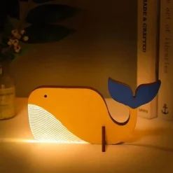 Timeless Touch Beleuchtung-LED-Nachttischlampen aus Holz mit Tiermotiven – Bezaubernde Nachtlichter für Kinder