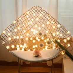 Bright Accents Beleuchtung-LED-Schneeball-Lichterkette – Weihnachtsdekoration für drinnen und draußen