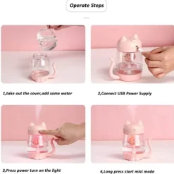 Tranquil Touch Gesundheits-Gadgets|Gesundheits- Und Entspannungstools-LED-Ultraschall-Luftbefeuchter in Tierform – Niedlicher Luftbefeuchter