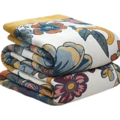 Warm Embrace Bettzeug-Leichte Baumwoll-Überwurfdecke mit Blumenmuster – Sommer-Wohndeko
