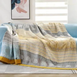 Snug u0026 Soft Bettzeug-Leichte Baumwollgazedecke mit Streifen - Sommer-Reisehandtuchdecke