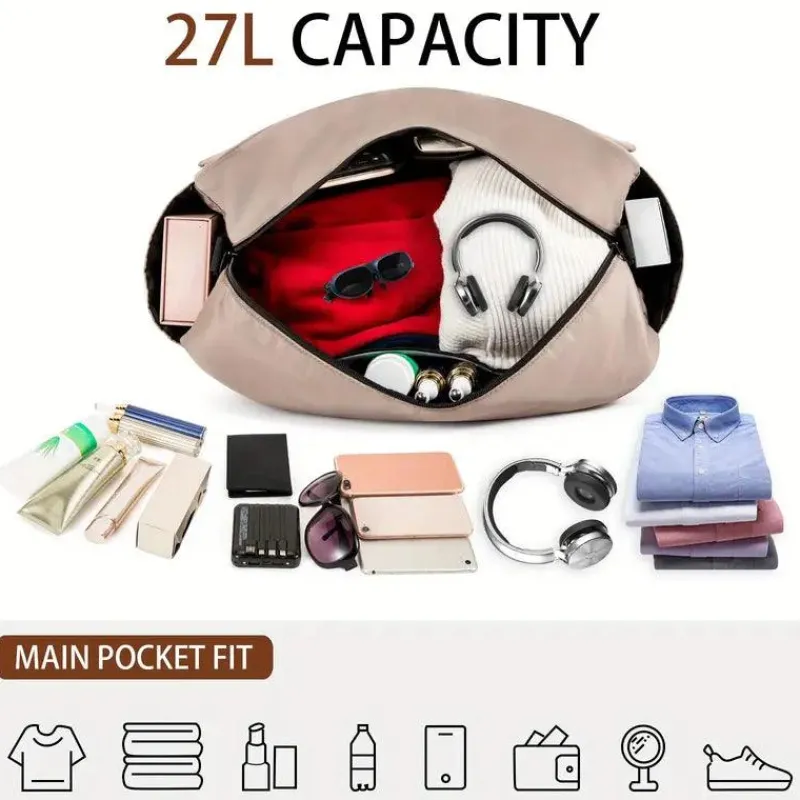 BagAura Taschen & Geldbörsen-Leichte Reisetasche – Reisetasche mit großem Fassungsvermögen und abnehmbarem Riemen