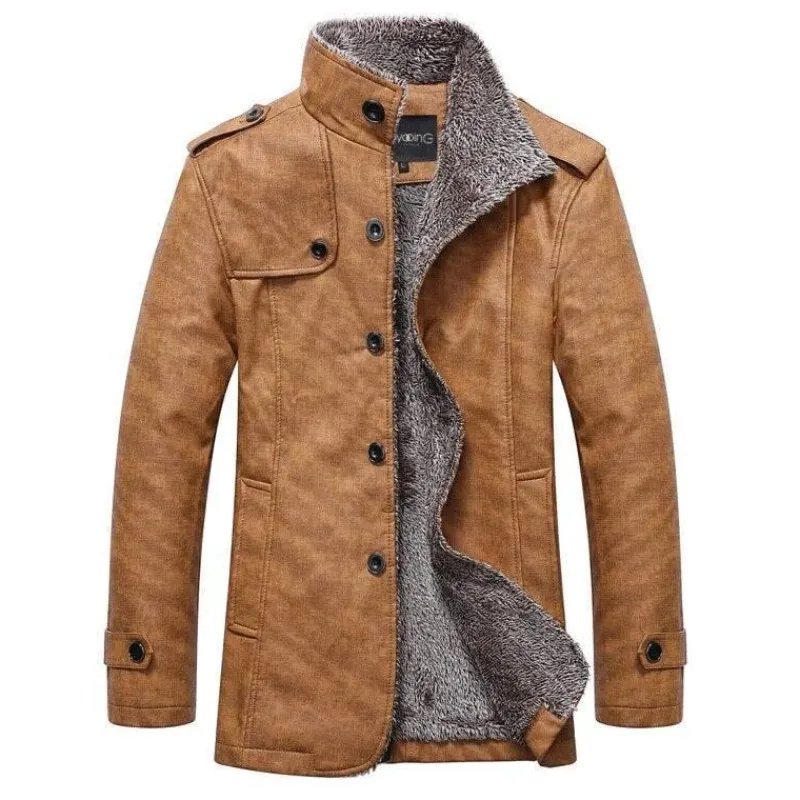 Herren Heritage Threads Herrenbekleidung-Leichter Windbreaker-Mantel aus Leder für Herren – Stilvolle lange Jacke