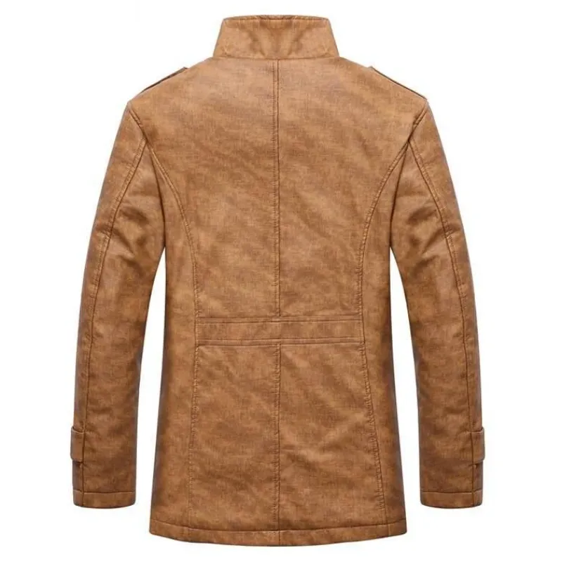 Herren Heritage Threads Herrenbekleidung-Leichter Windbreaker-Mantel aus Leder für Herren – Stilvolle lange Jacke