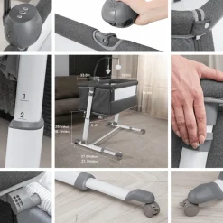 Kinder The Decor Haven Kinderwagen & Zubehör-Leichtes, verstellbares Babybett – Sweet Dreams Bedside Nursery Crib