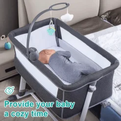 Kinder The Decor Haven Kinderwagen & Zubehör-Leichtes, verstellbares Babybett – Sweet Dreams Bedside Nursery Crib