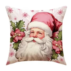 Pillow Haven Bettzeug-Leinen Frohe Weihnachten Kissenbezug 45x45cm Wurfkissenbezug