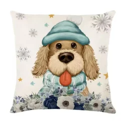 Pillow Haven Bettzeug-Leinen Frohe Weihnachten Kissenbezug 45x45cm Wurfkissenbezug