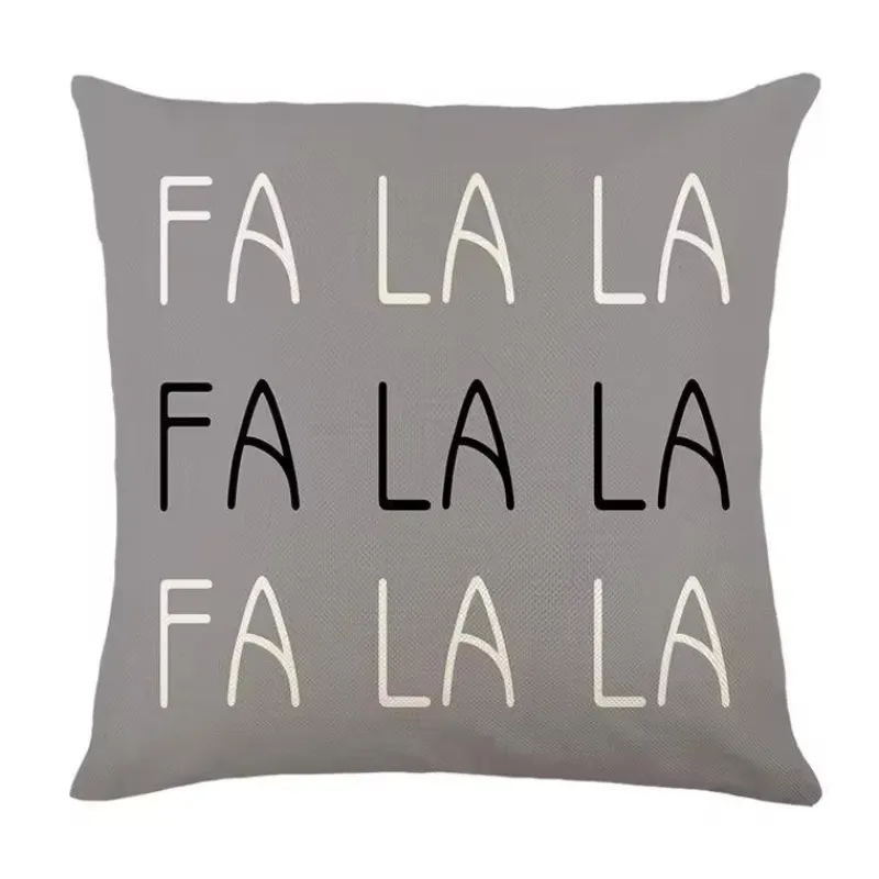 Pillow Haven Bettzeug-Leinen Frohe Weihnachten Kissenbezug 45x45cm Wurfkissenbezug