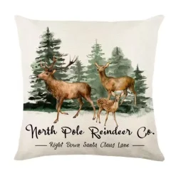 Pillow Haven Bettzeug-Leinen Frohe Weihnachten Kissenbezug 45x45cm Wurfkissenbezug