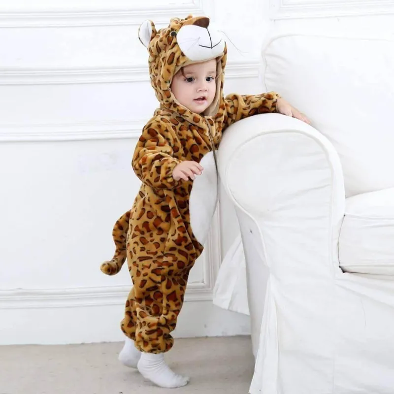 Little Nest Babykleidung|Babykleidung-Leoparden-Baby-Kapuzenkostüm – Süßes Tier-Outfit