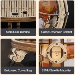 The Gilded Nest Gadgets Für Zuhause|Beleuchtung-Leuchtendes 3D-Globus-Puzzle – im Dunkeln leuchtendes Lernspielzeug