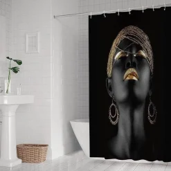 Aqua Essence Badezimmer-Liberianisches Mädchen Duschvorhang - Lebendiges Badezimmerdekor