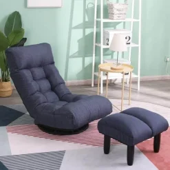 Cozy Living Möbel-Liegender Bodensessel mit Ottomane – Multifunktionaler Lounge-Sitz