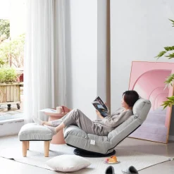 Cozy Living Möbel-Liegender Bodensessel mit Ottomane – Multifunktionaler Lounge-Sitz