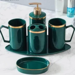 The Bath Nook Badezimmer-Lombardia Bathroom Accessories Set - Stylish Home Décor Essentials