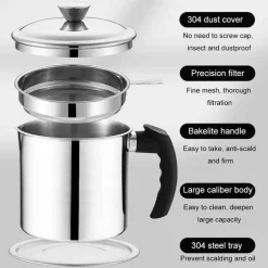 The Culinary Kit Küche & Esszimmer-Ölspender aus Edelstahl - Speiseölabscheider