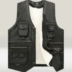 Herren Heritage Threads Herrenbekleidung-Lässige Reiseweste aus Leder – Stilvolle Abenteurerausrüstung