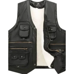 Herren Heritage Threads Herrenbekleidung-Lässige Reiseweste aus Leder – Stilvolle Abenteurerausrüstung